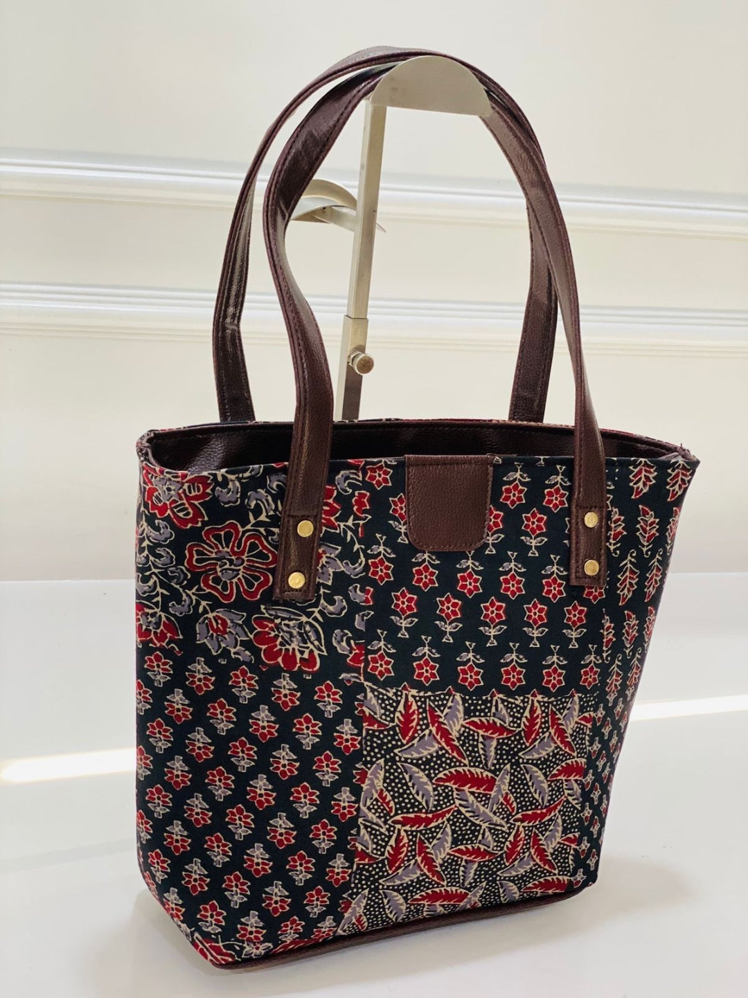 Ajrakh Patch Cotton Hand Bag