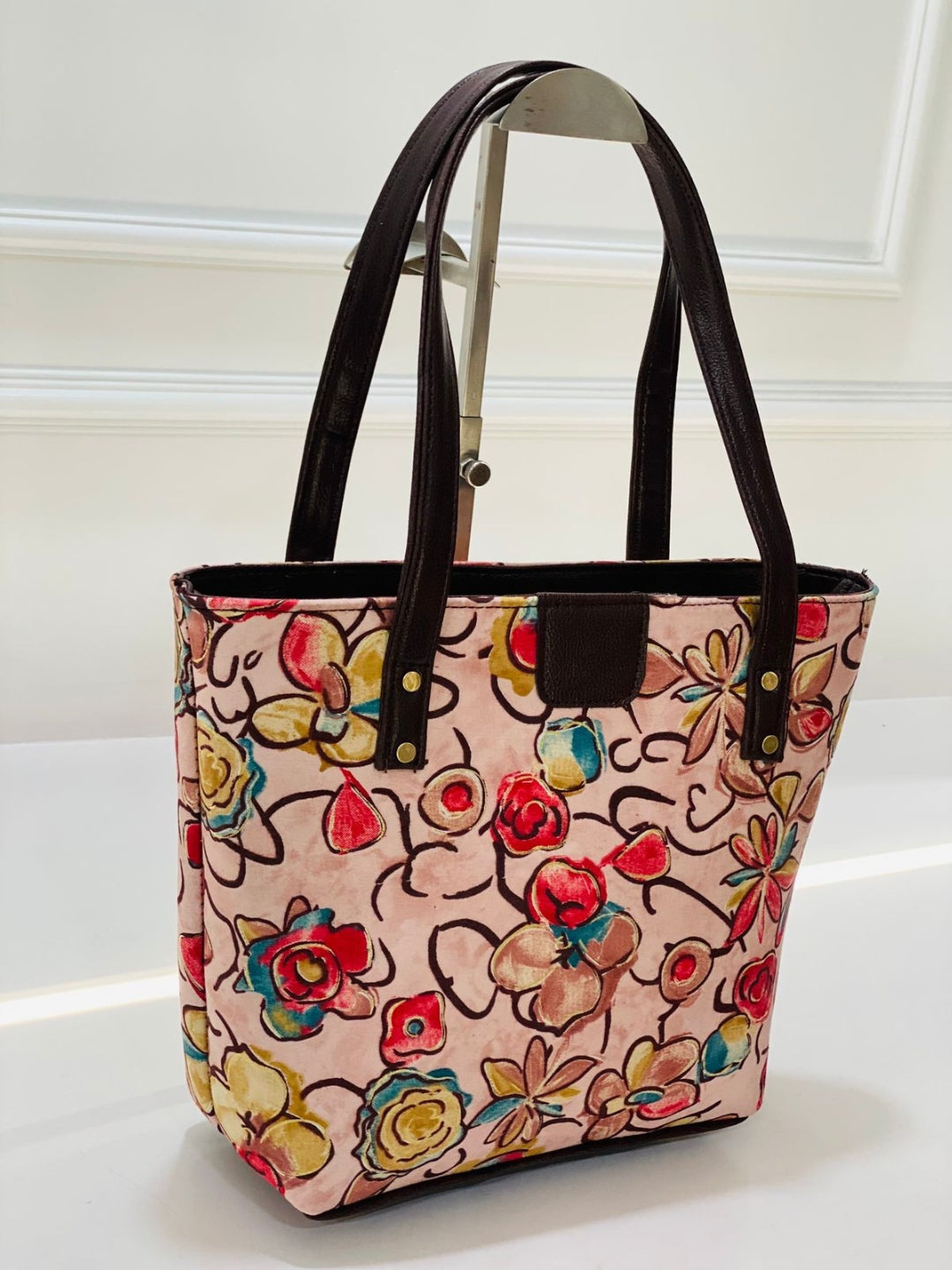 Flower Print Cotton Handbag