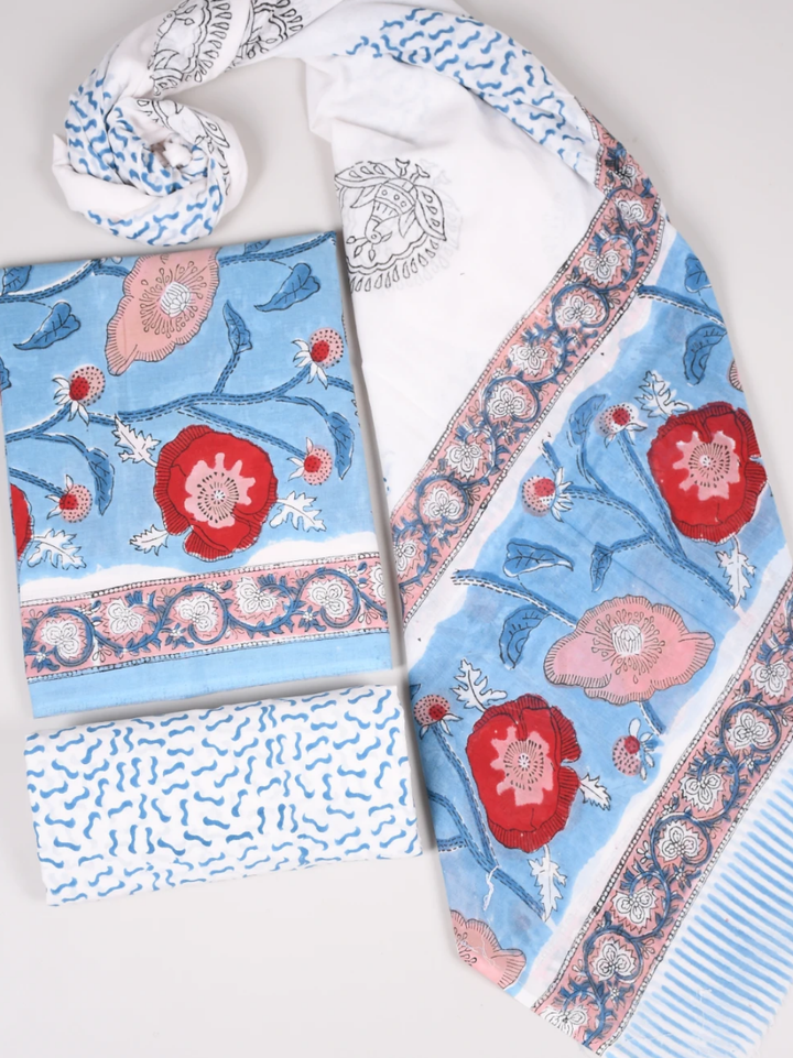 Best-Selling Printed Cotton Suit with Mulmul Cotton Dupatta