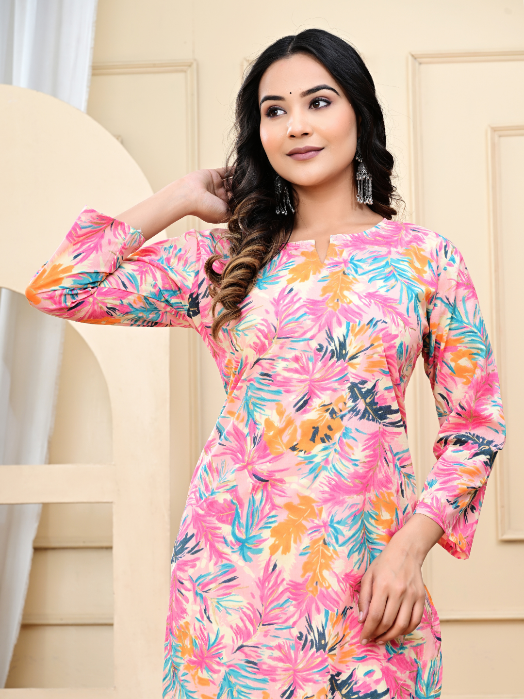 Multicolor Hand-Block Printed Cotton Kurti