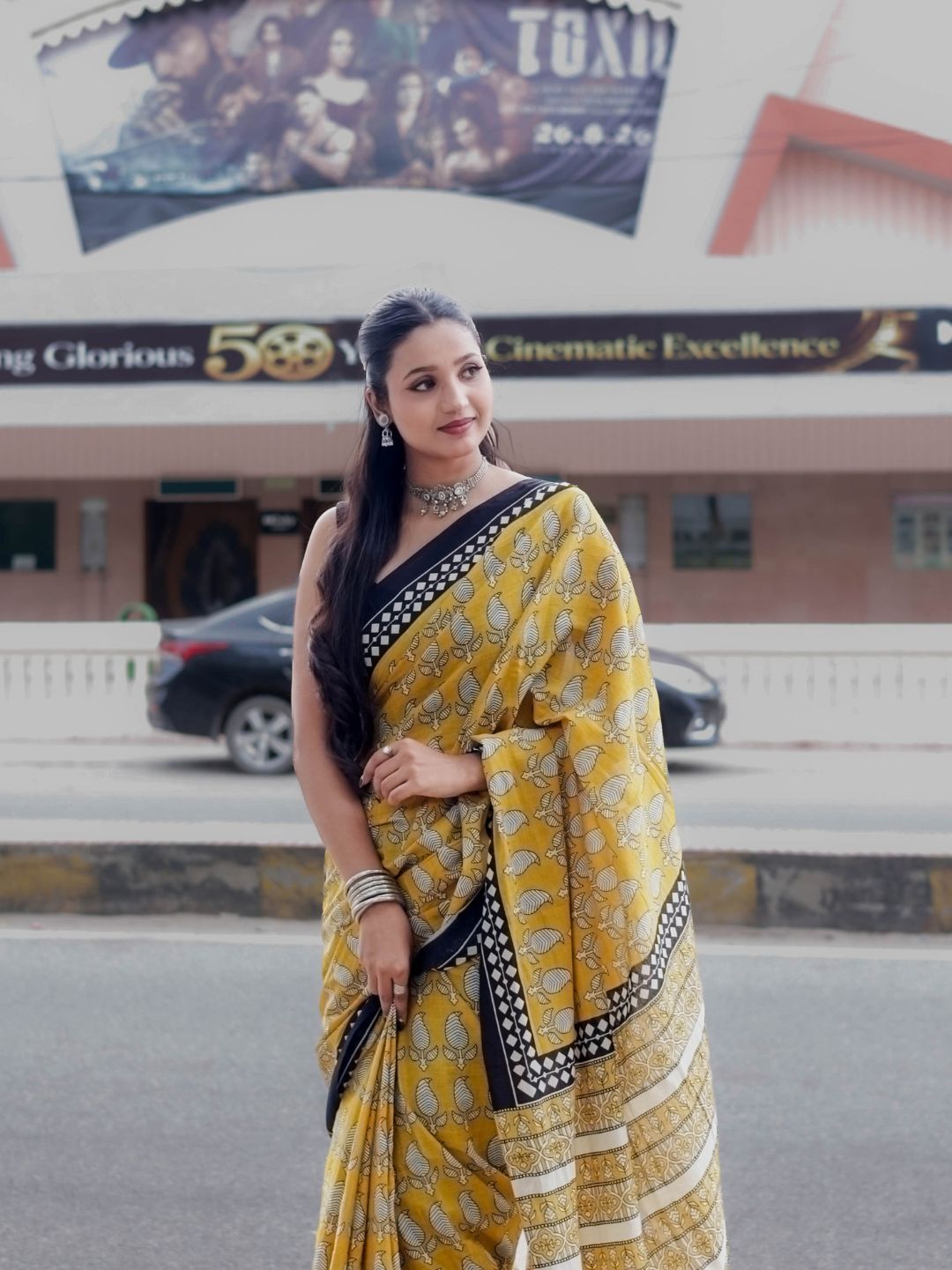 Exclusive Yellow Kerry Design Bagru HandBlock Pure Mul Cotton Saree