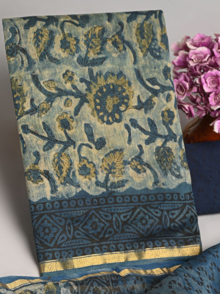 Vanaspati Ajrakh Block Printed Chanderi Silk Suit