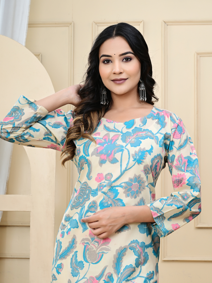 Exclusive Hand-Block Print Cotton Kurti