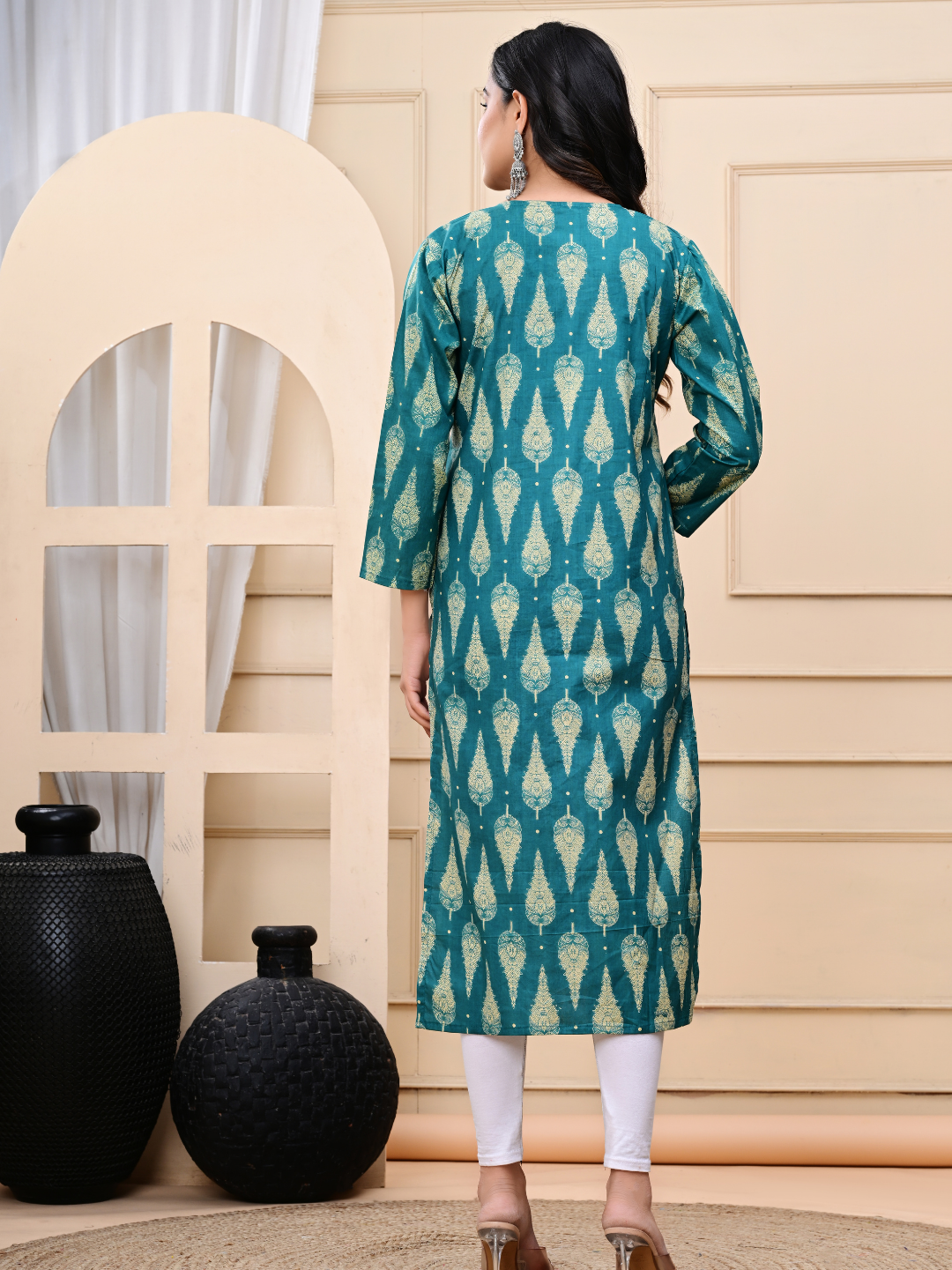 Bagru Print Hand-Block Printed Long Kurti