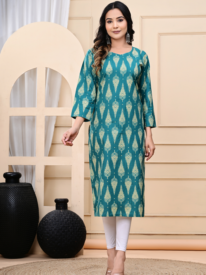 Bagru Print Hand-Block Printed Long Kurti