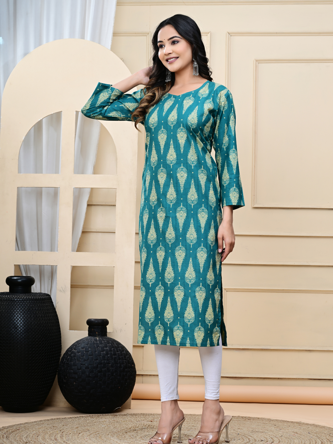 Bagru Print Hand-Block Printed Long Kurti