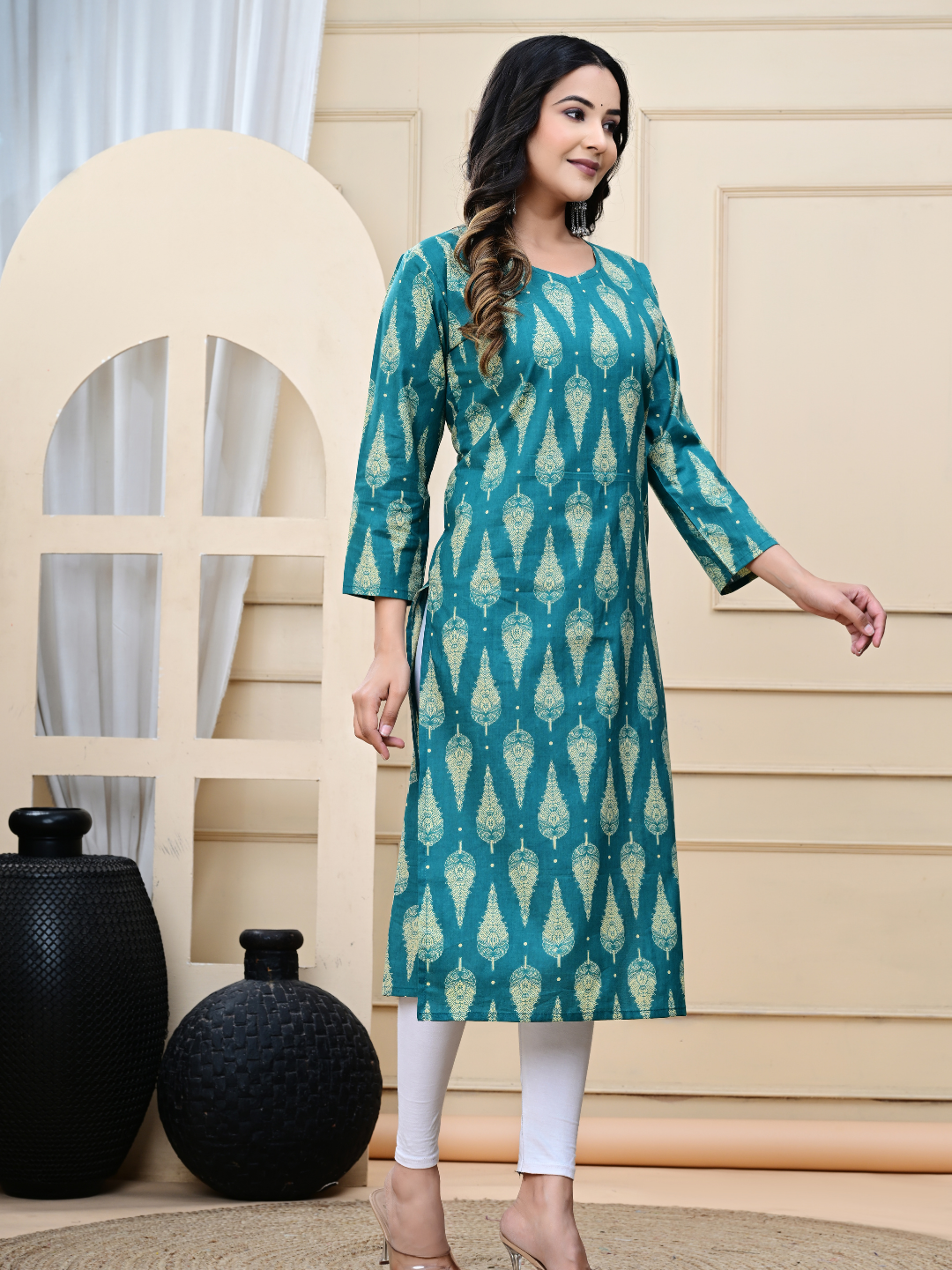 Bagru Print Hand-Block Printed Long Kurti