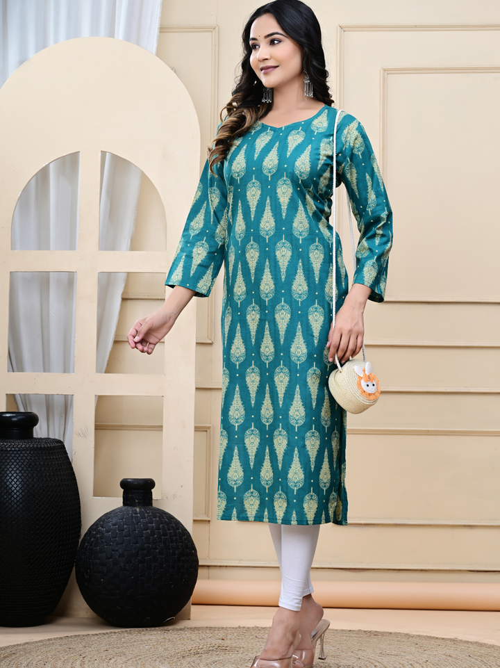 Bagru Print Hand-Block Printed Long Kurti