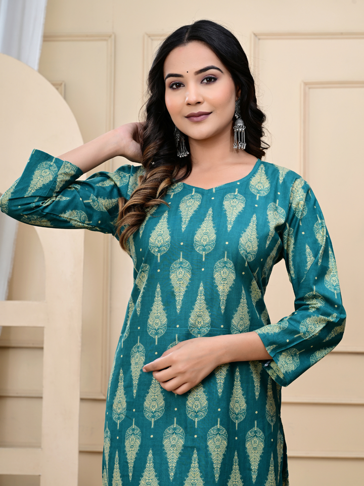 Bagru Print Hand-Block Printed Long Kurti