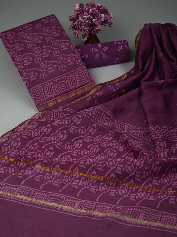 Radiant Elegance Beautiful Colour Chanderi Silk Suit Set