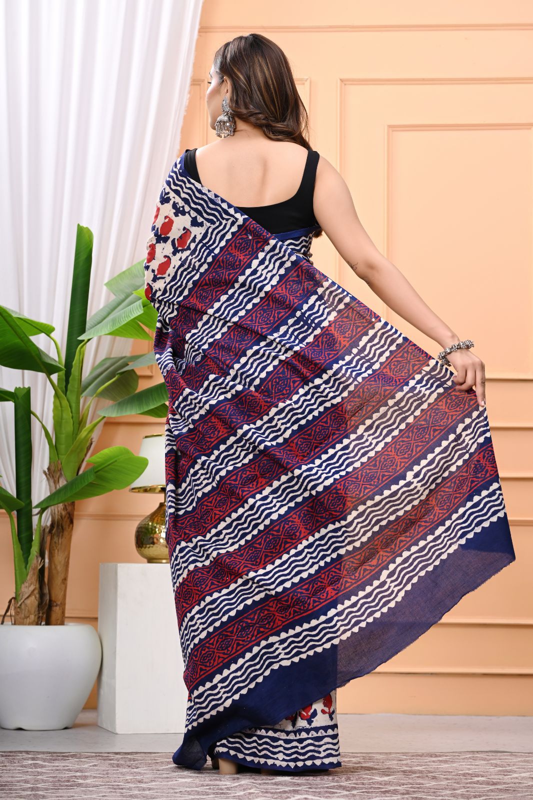 Very Demanded Hand Block Printed Mulmul Cotton Saree