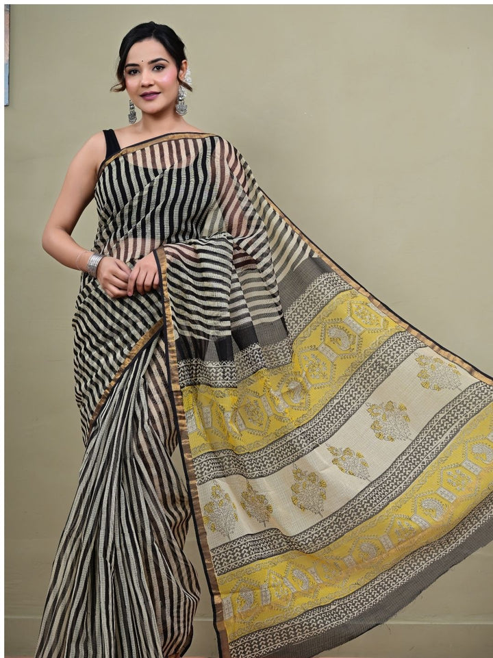 Very Demanded Bagru handBlock Pure Kota Doriya saree
