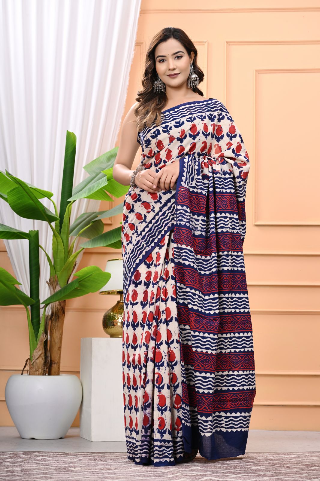 Very Demanded Hand Block Printed Mulmul Cotton Saree