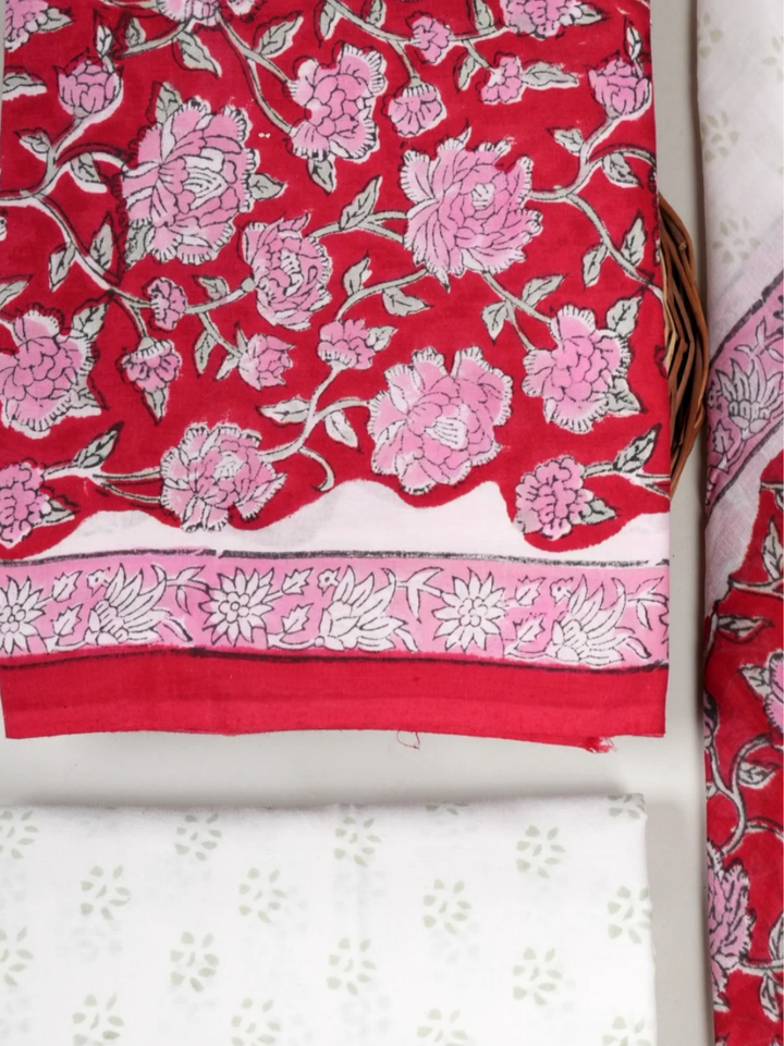 Elegant Bagru Hand Block Printed Cotton Suit Set