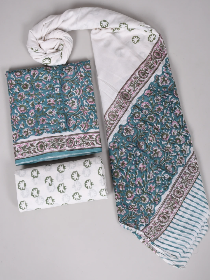 Exclusive Handcrafted Cotton Suit with Soft Mulmul Cotton Dupatta
