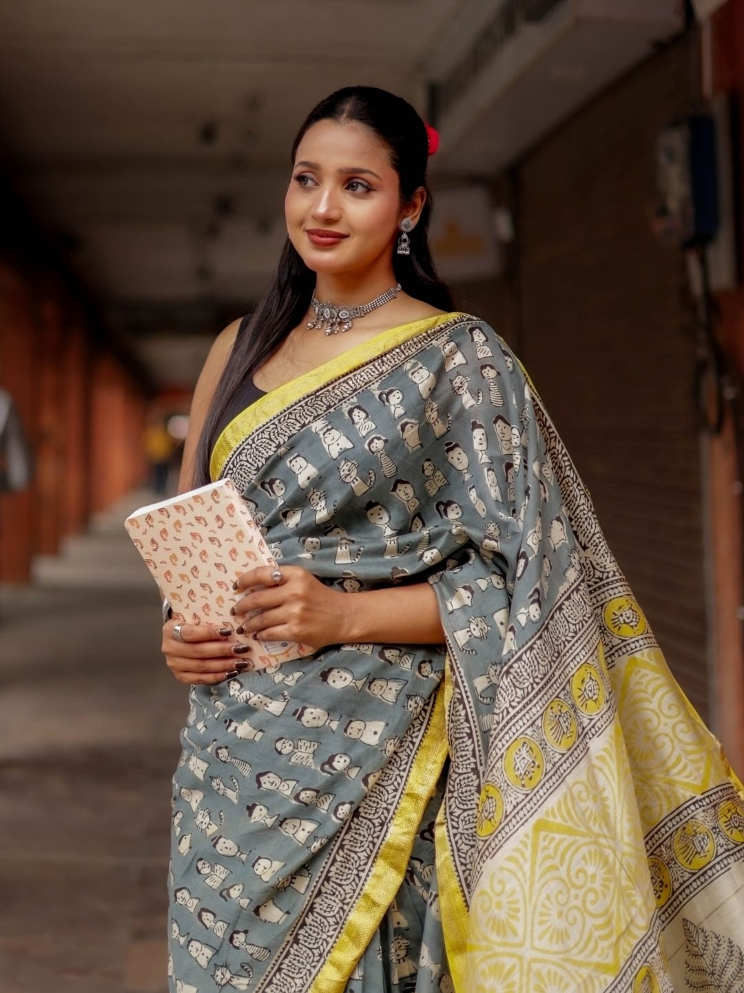 Masterpiece Bagru HandBlock Pure Maheshwari Silk Saree
