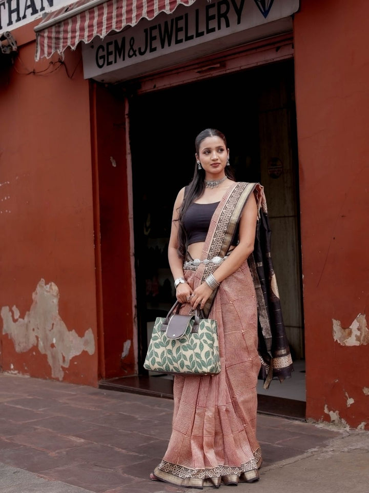 Precious Bagru HandBlock Pure Maheshwari Silk Saree