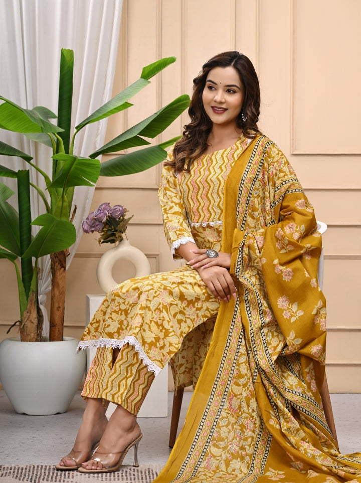 Exclusive Handblock Printed Cotton Stitched Suit