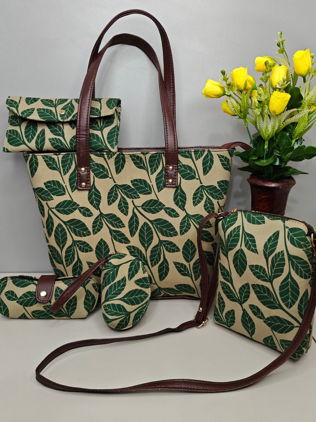 Classic Cotton 5-piece Combo Set Hand Bags