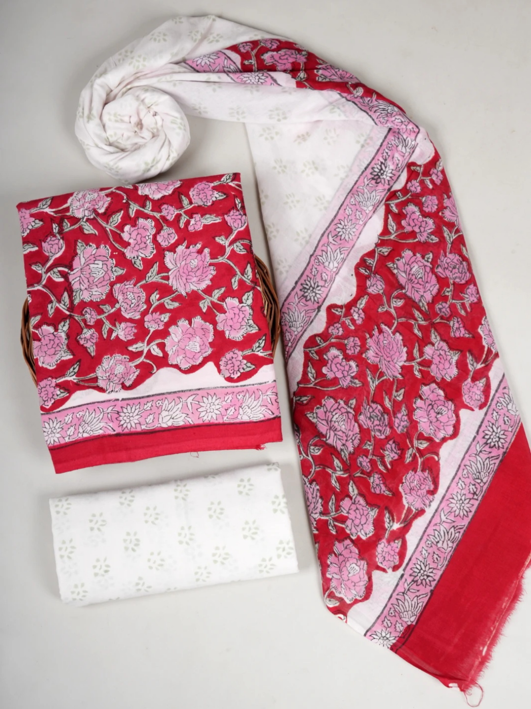 Elegant Bagru Hand Block Printed Cotton Suit Set