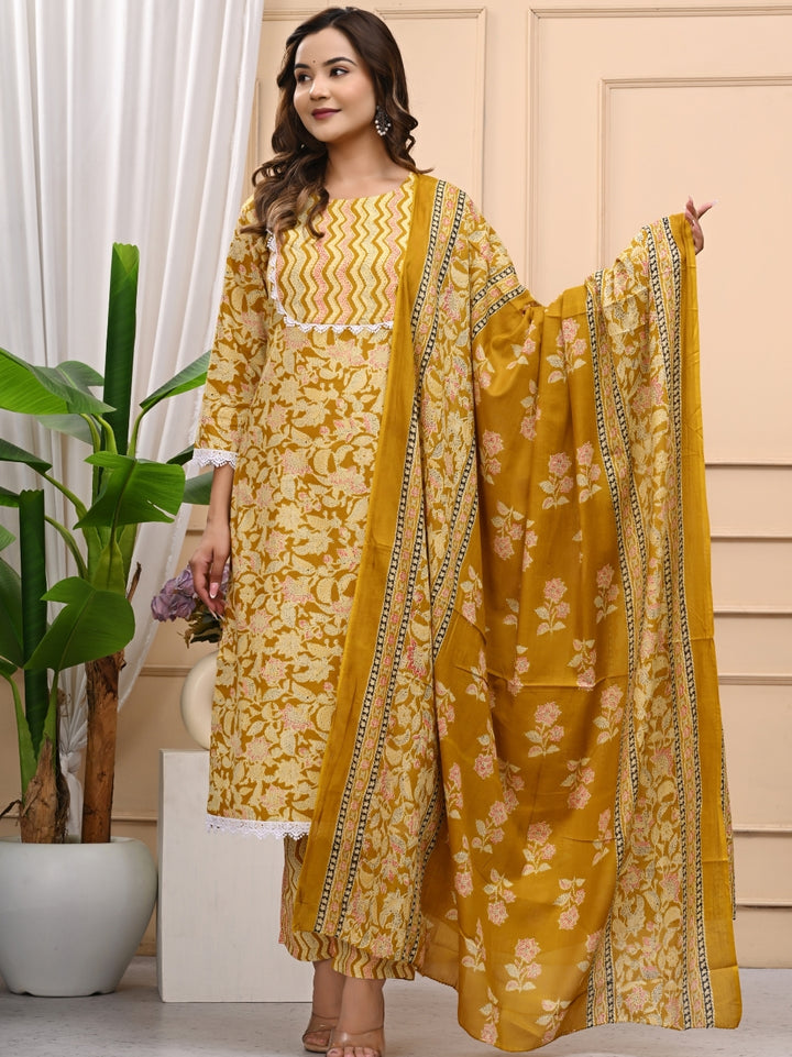 Exclusive Handblock Printed Cotton Stitched Suit