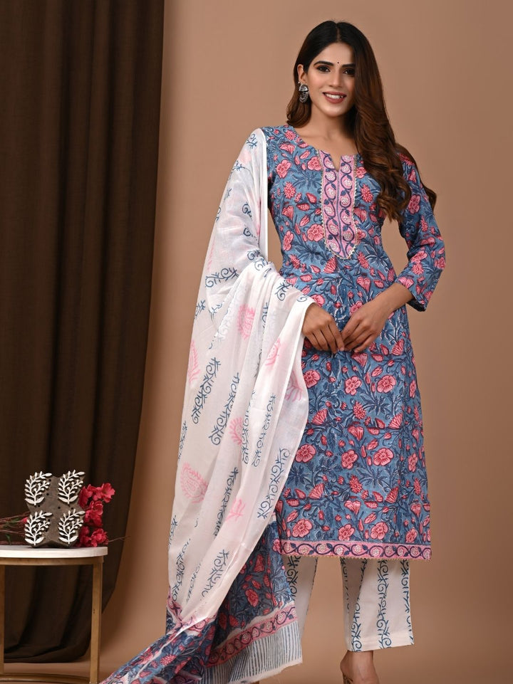 Bagru Hand Block Printed Cotton Stitched Suit