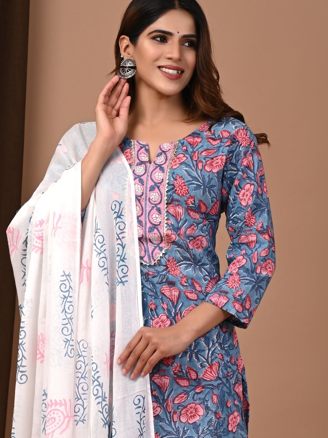 Bagru Hand Block Printed Cotton Stitched Suit