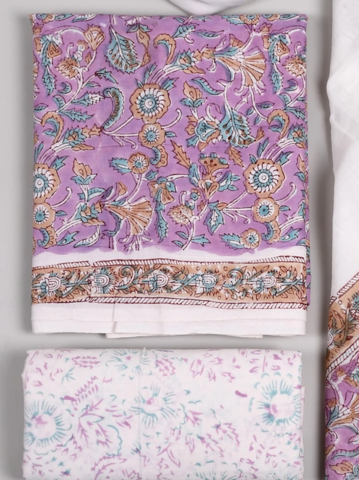 Pastel Color Cotton Suit with Soft Mulmul Cotton Dupatta