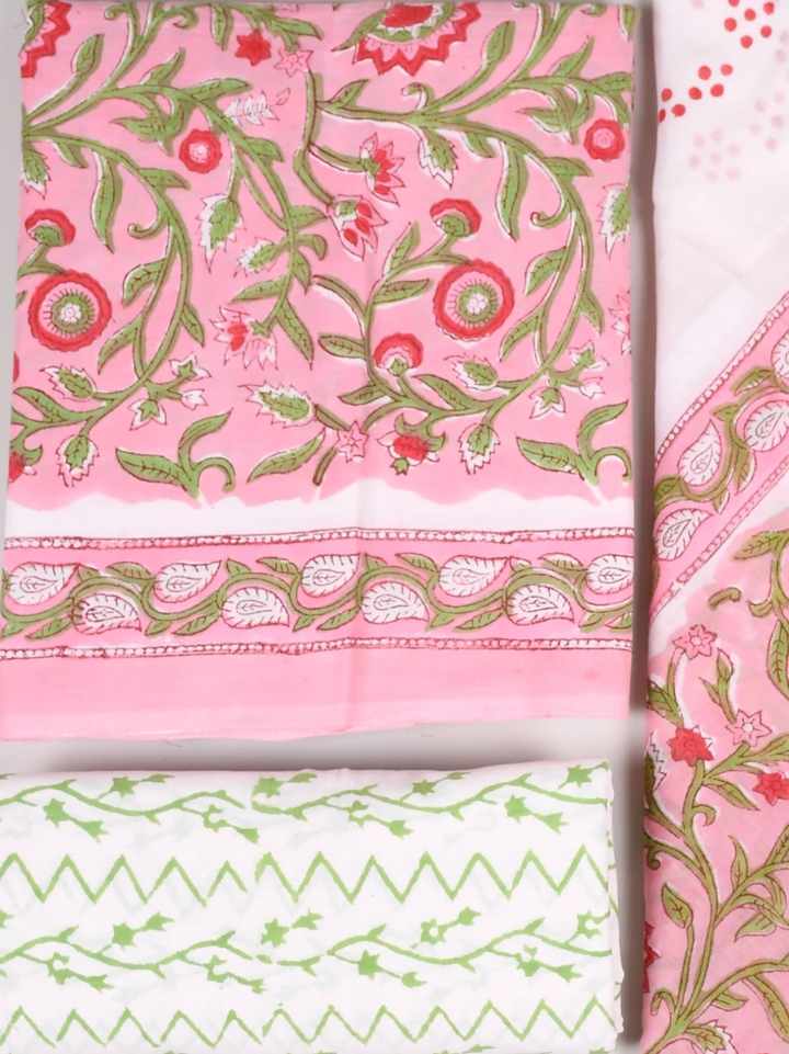 Rapid Hand Block Printed Cotton Suit with Soft Mul Cotton Dupatta