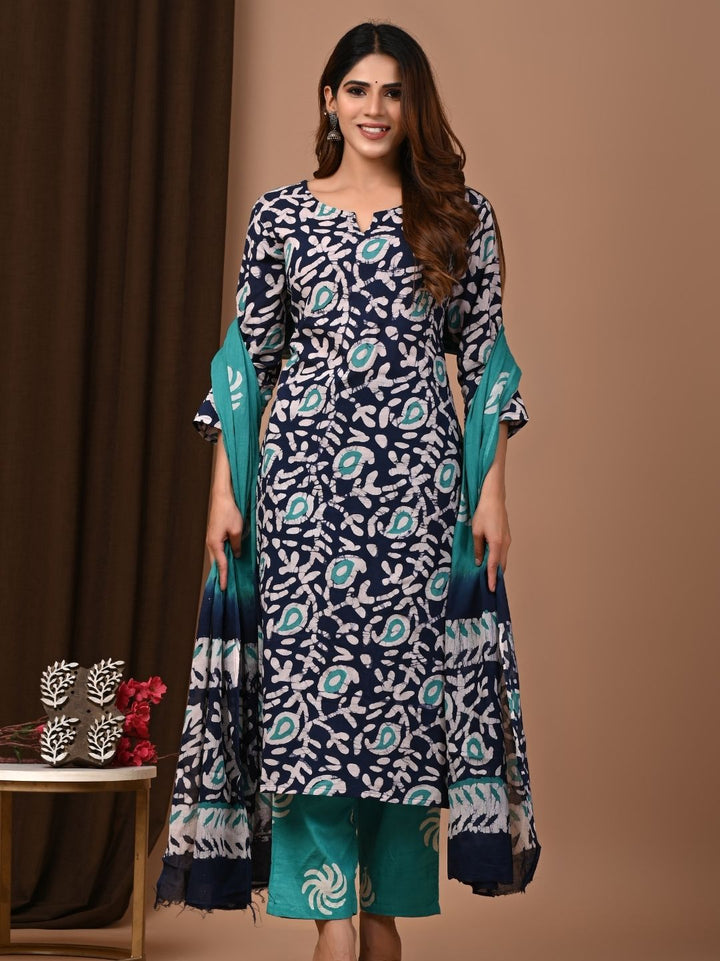 Earthy Impressions Batik Printed Premium Cotton Suit Set