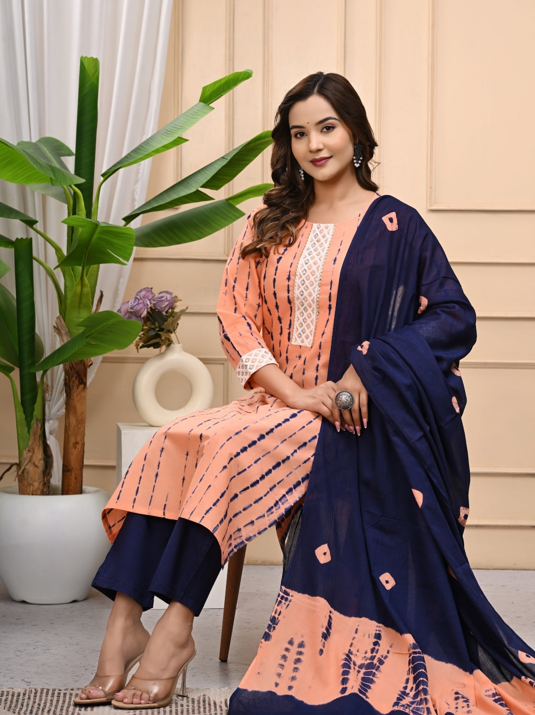 Shibori Tie and Dye Cotton Stitched Suit