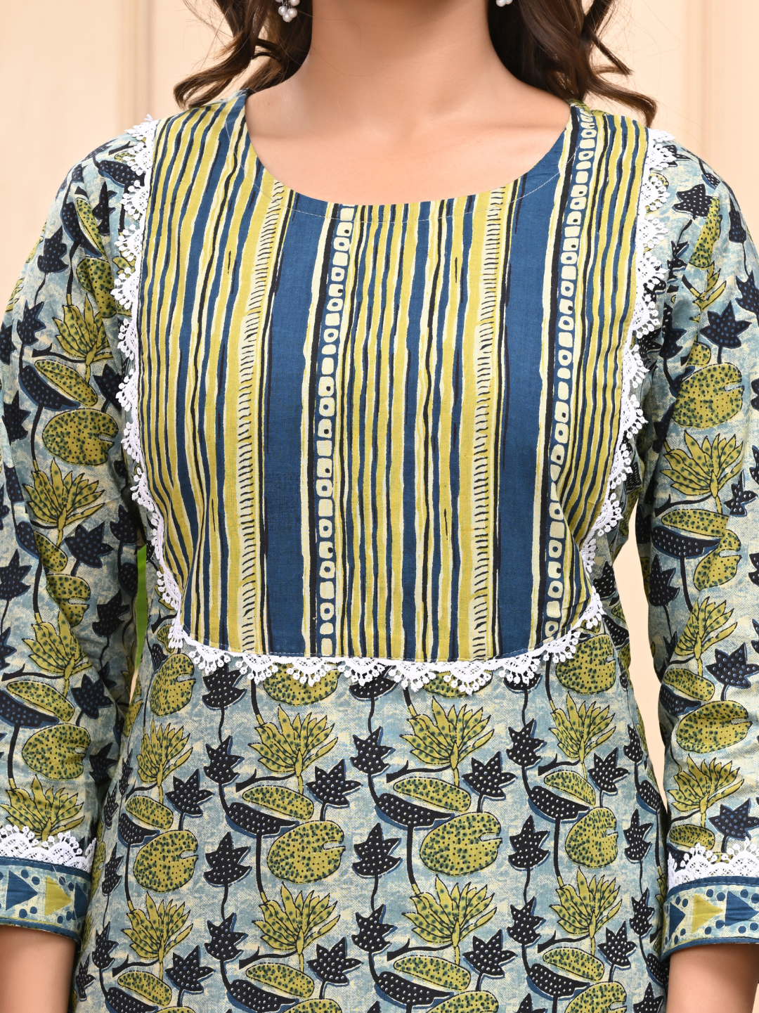 Vanaspati Ajrakh Print Cotton Stitched Suit with Mulmul Dupatta