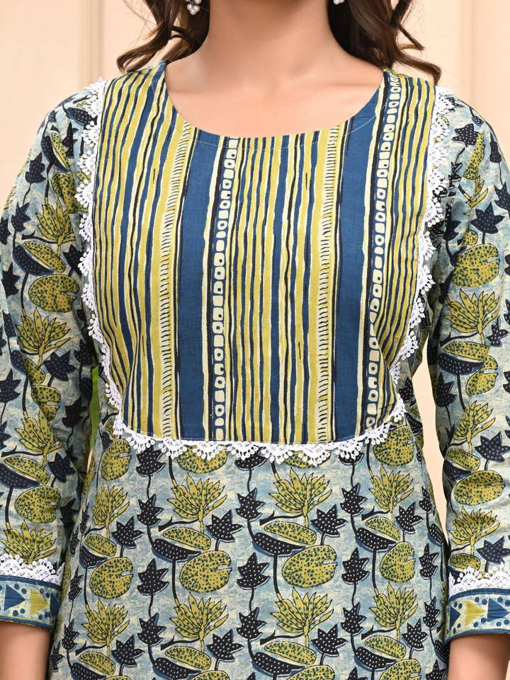Vanaspati Ajrakh Print Cotton Stitched Suit with Mulmul Dupatta