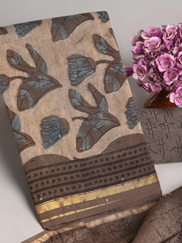 Vanaspati Ajrakh Block Printed Chanderi Silk Suit