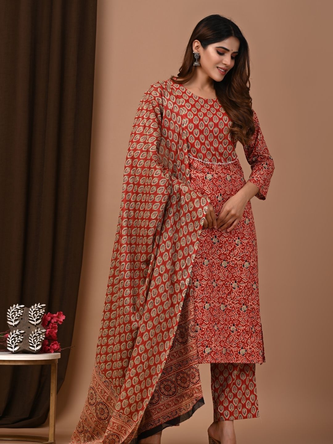 Everyday Elegance – Black Bagru Printed Cotton Suit Set