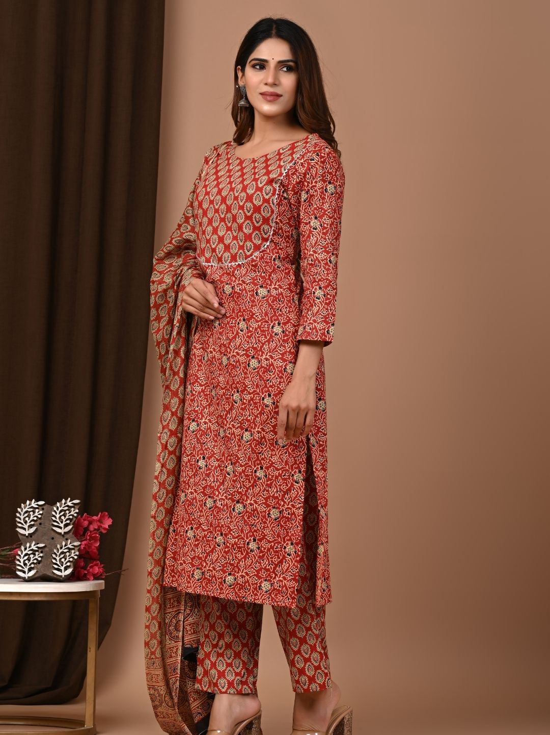 Everyday Elegance – Black Bagru Printed Cotton Suit Set