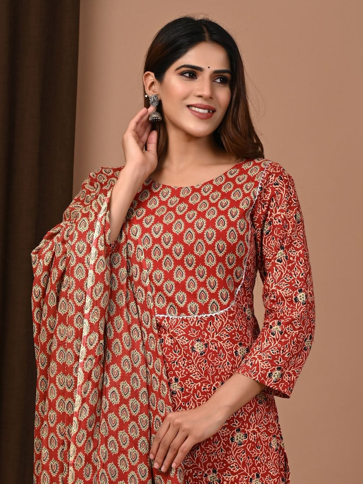 Everyday Elegance – Black Bagru Printed Cotton Suit Set