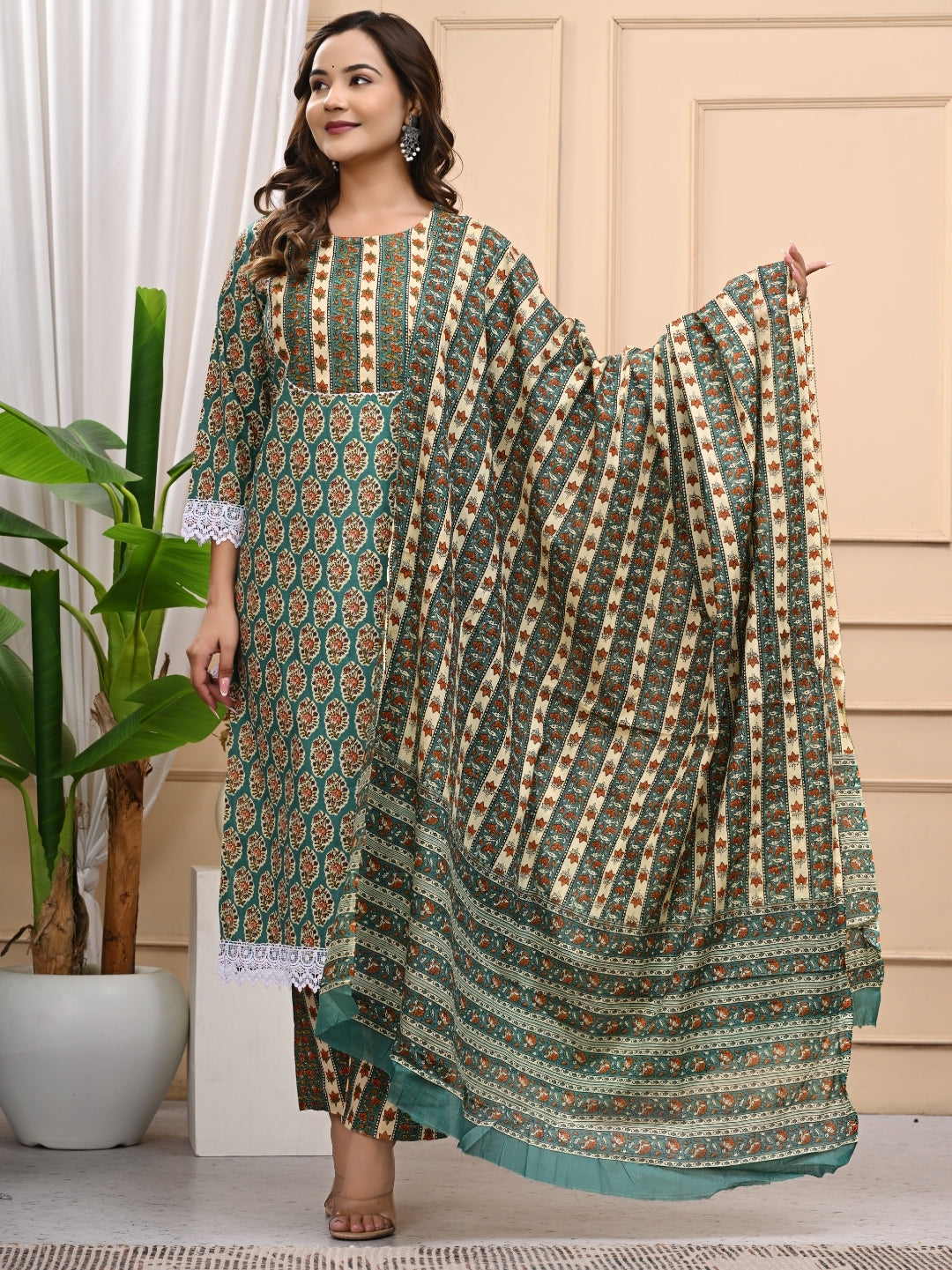 Bagru Handblock Printed Cotton Stitched Suit