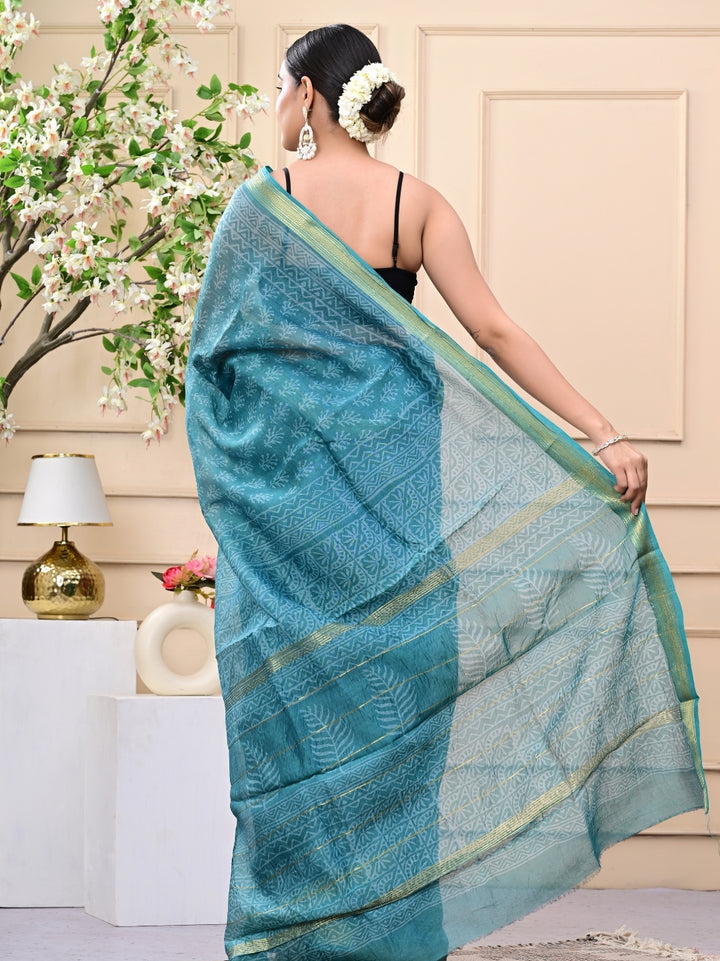 Bagru Print Maheshwari Silk Sarees
