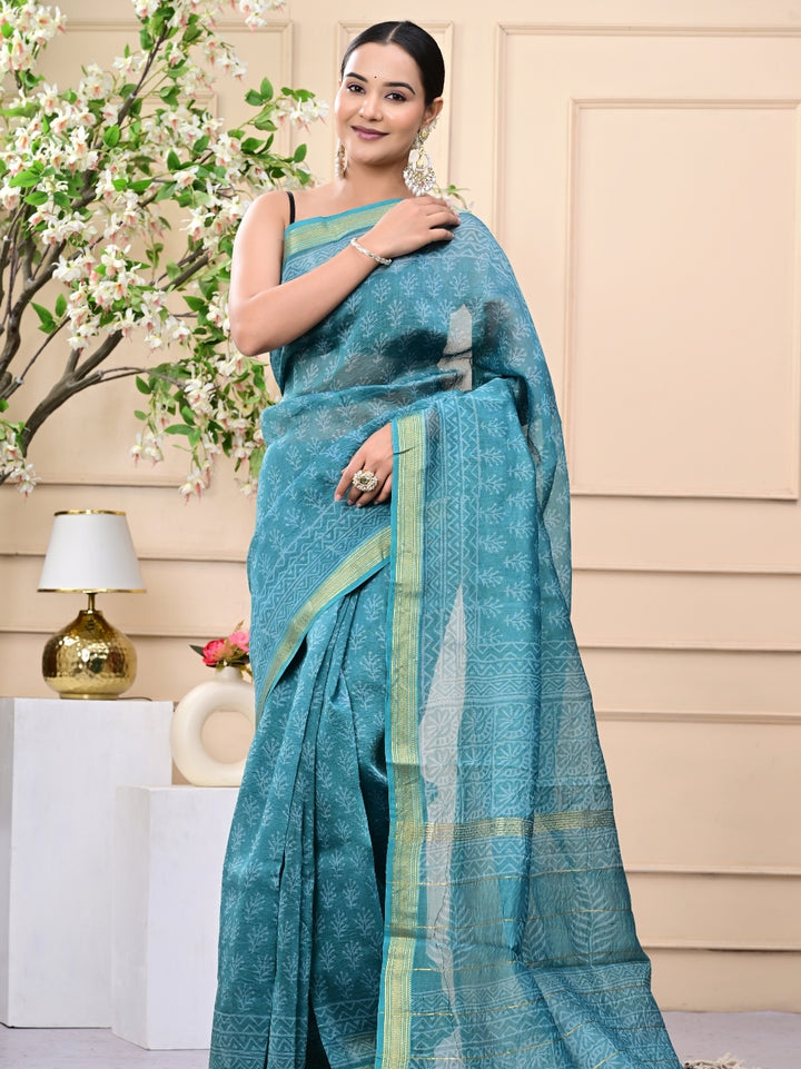 Bagru Print Maheshwari Silk Sarees