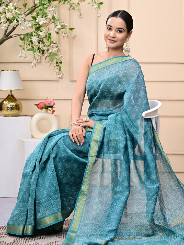 Bagru Print Maheshwari Silk Sarees