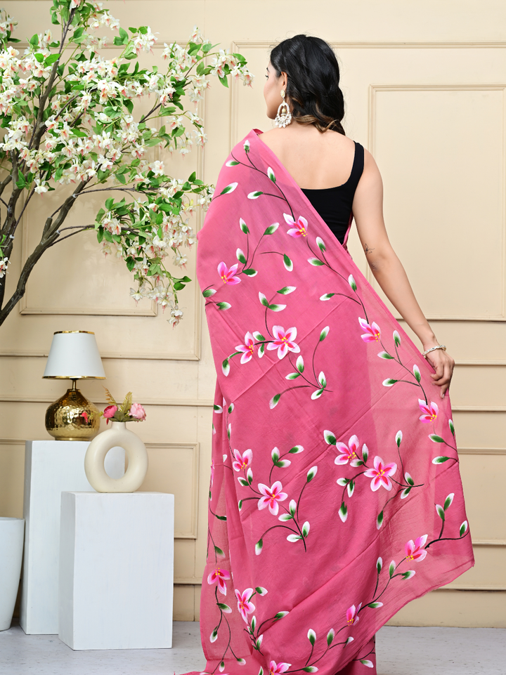 Premium Brush Print Mulmul Cotton Saree