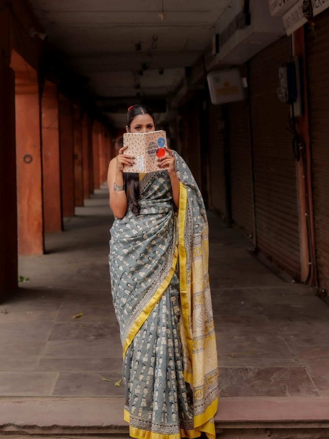 Masterpiece Bagru HandBlock Pure Maheshwari Silk Saree