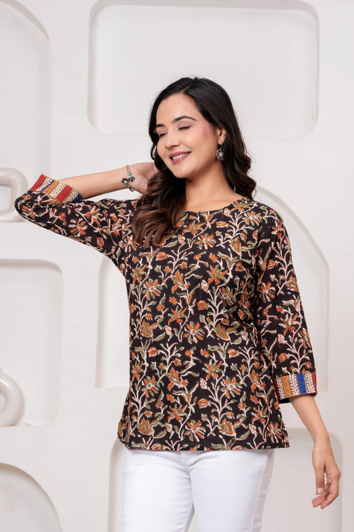 Artisan Design Hand Block Printed Pure Cotton Short Kurti