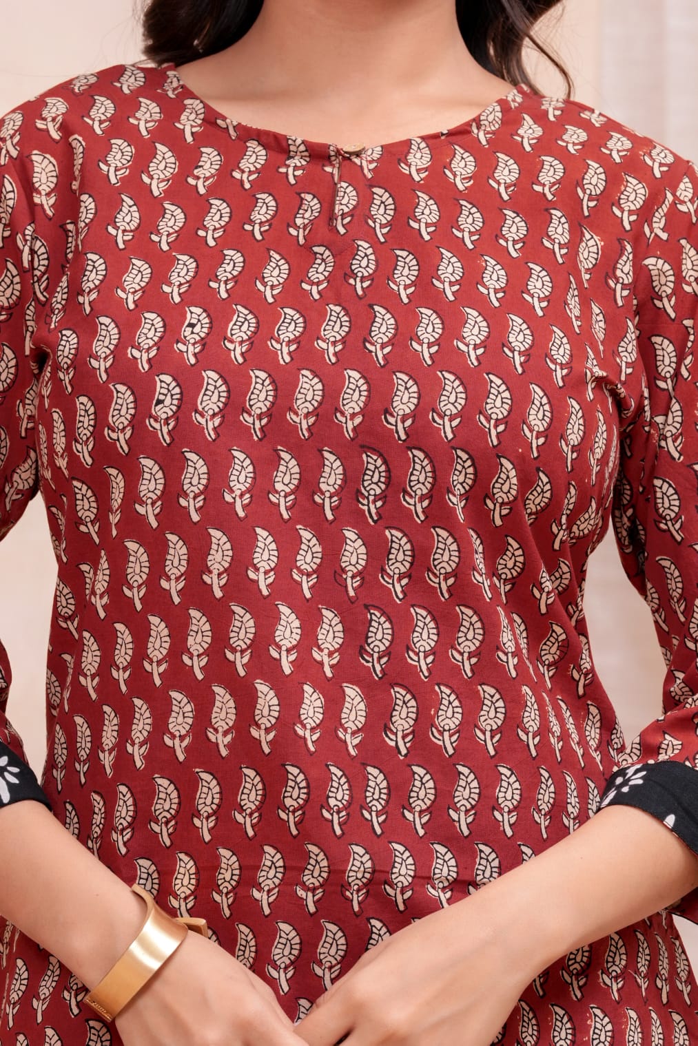 Bagru Butti Hand Block Printed Pure Cotton Short Kurti