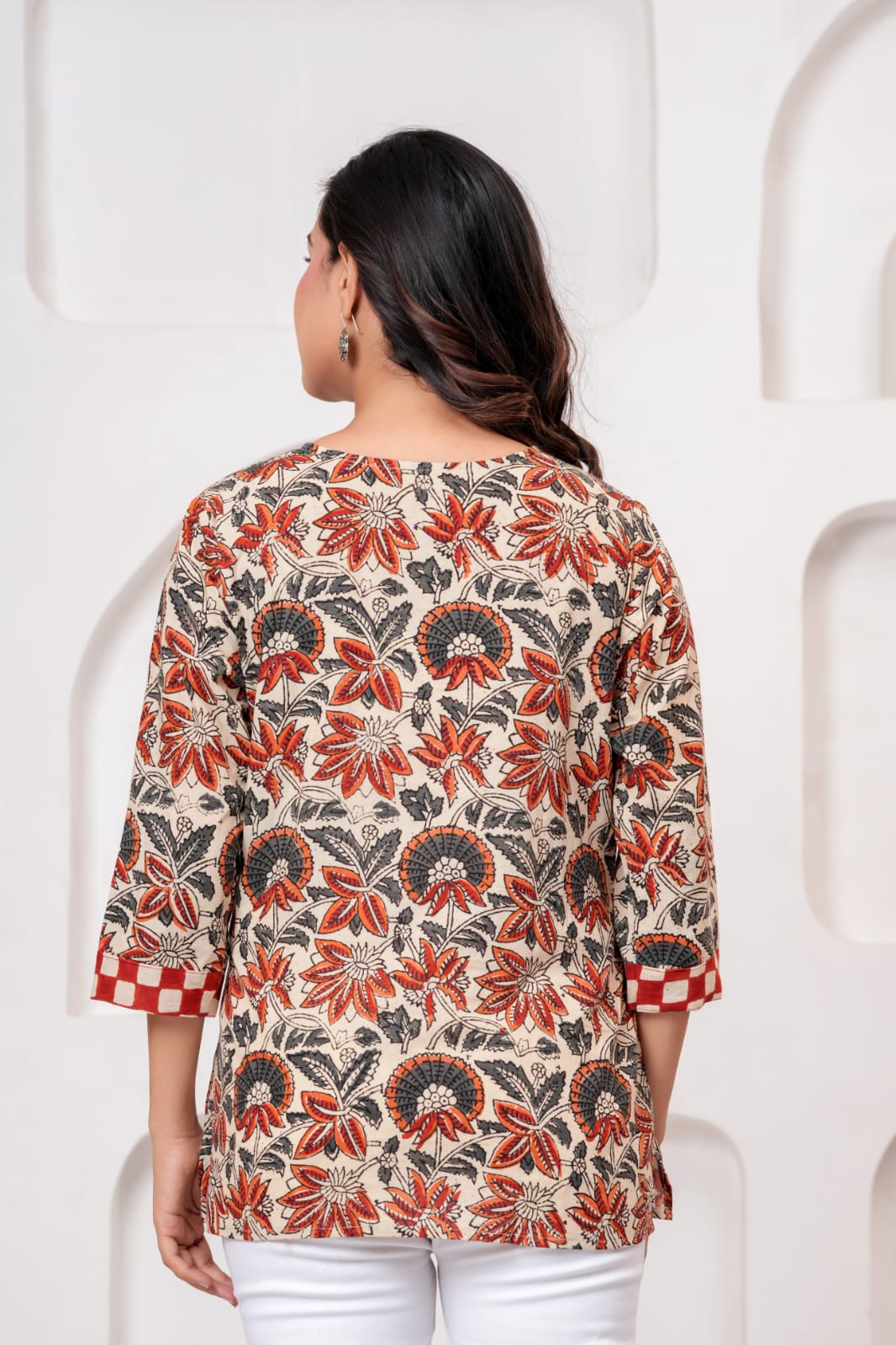 Bagru Kalamkari Hand Block Printed Pure Cotton Short Kurti