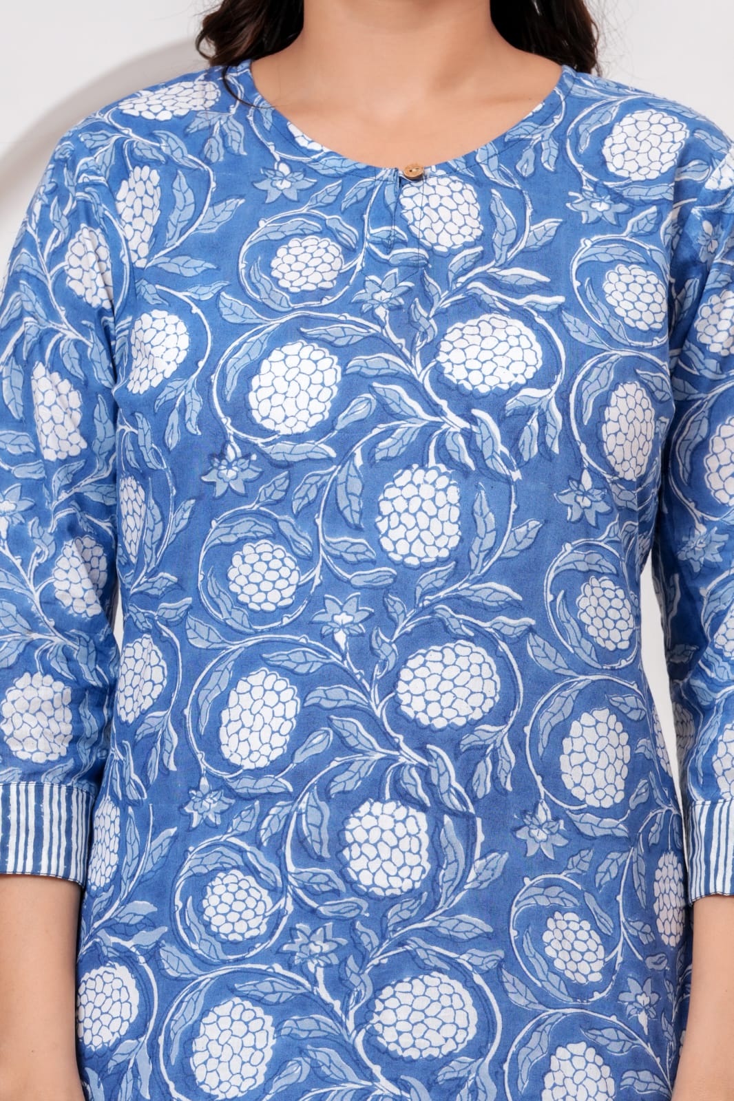 Elegant Hand Block Printed Pure Cotton Short Kurti