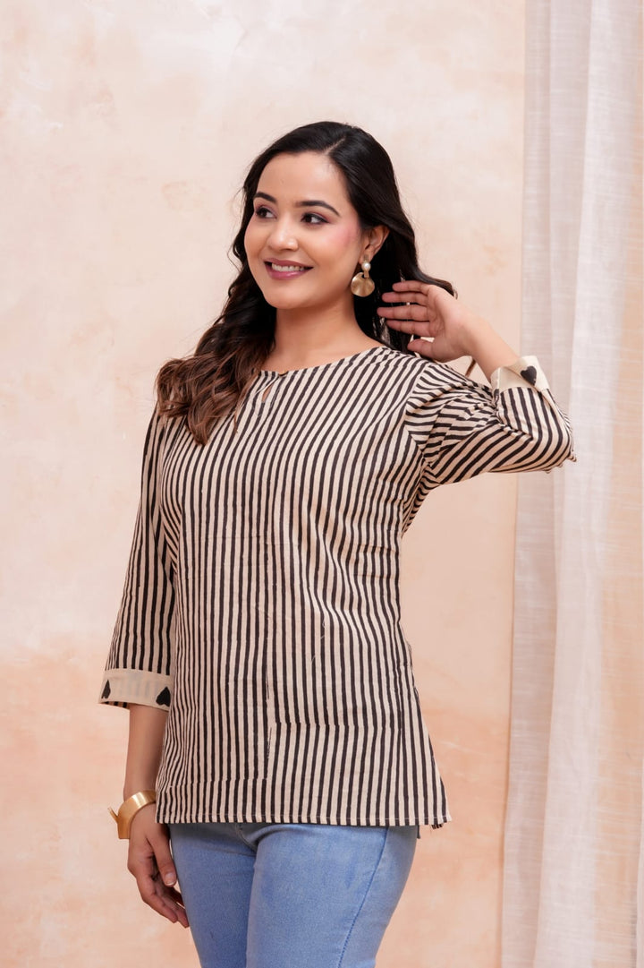 Everyday Charm Hand Block Printed Pure Cotton Short Kurti