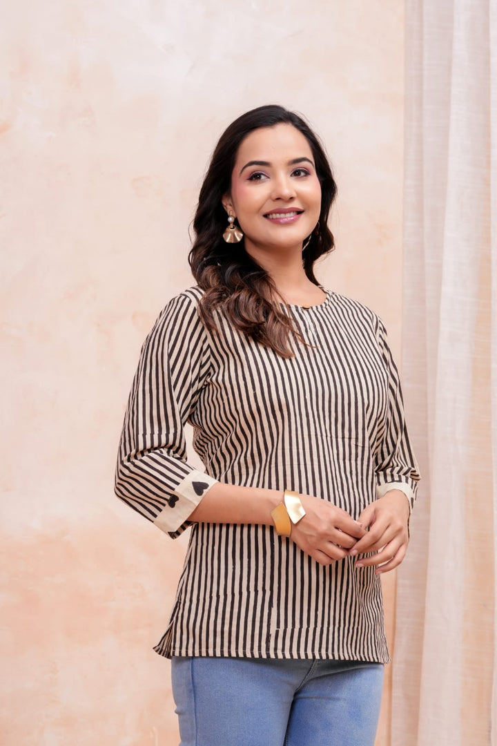 Everyday Charm Hand Block Printed Pure Cotton Short Kurti