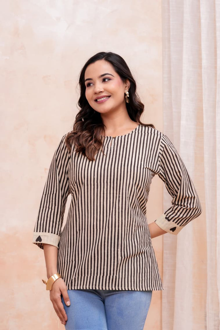 Everyday Charm Hand Block Printed Pure Cotton Short Kurti